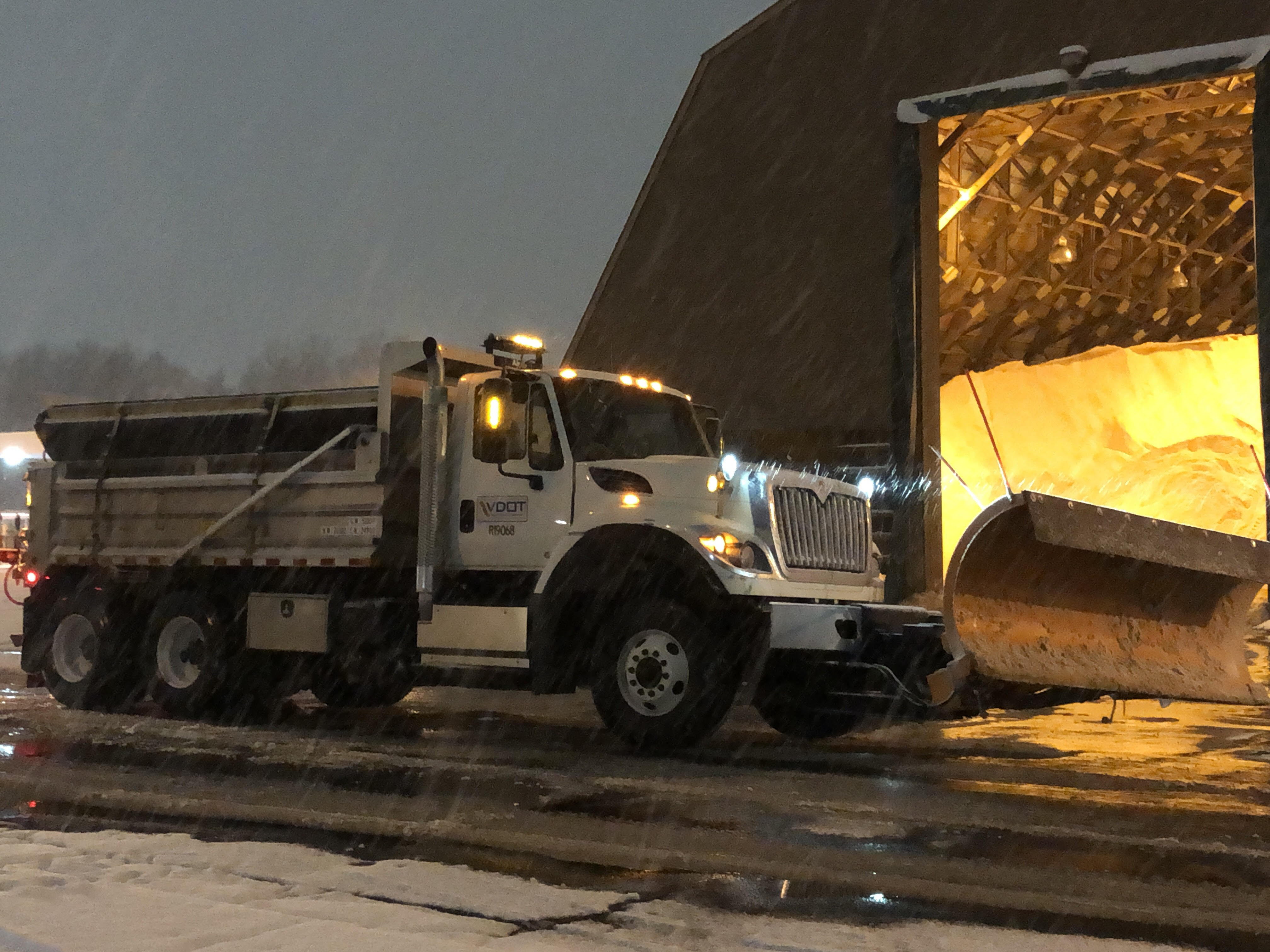 Truck preparing for snow